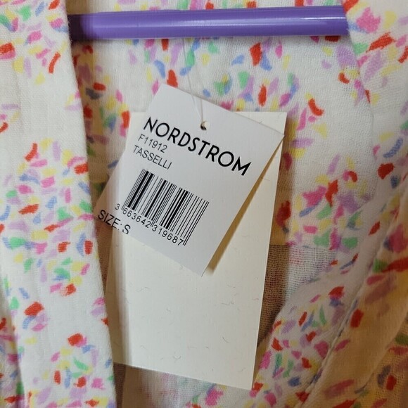 NWT FRNCH Womens Romanne Cotton V-neck Puff sleeve Shirtdress Size S - Picture 13 of 16